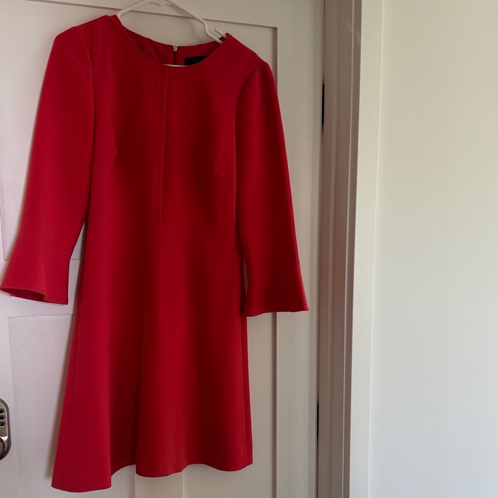 J. Crew Red Long Sleeve Dress